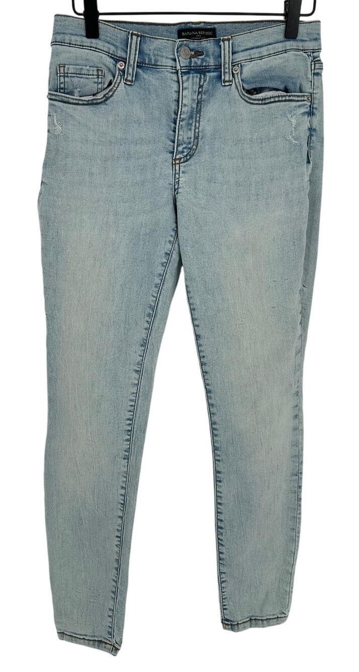 Banana Republic Skinny Jeans Womens 4 Light Wash Mid Rise Denim Casual Stretch